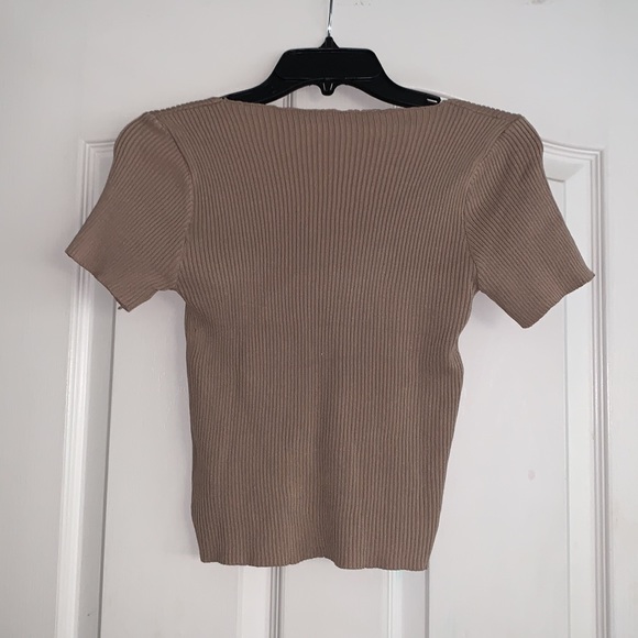 DAZY by SHEIN Khaki Solid Ribbed Knit Top - Picture 2 of 4